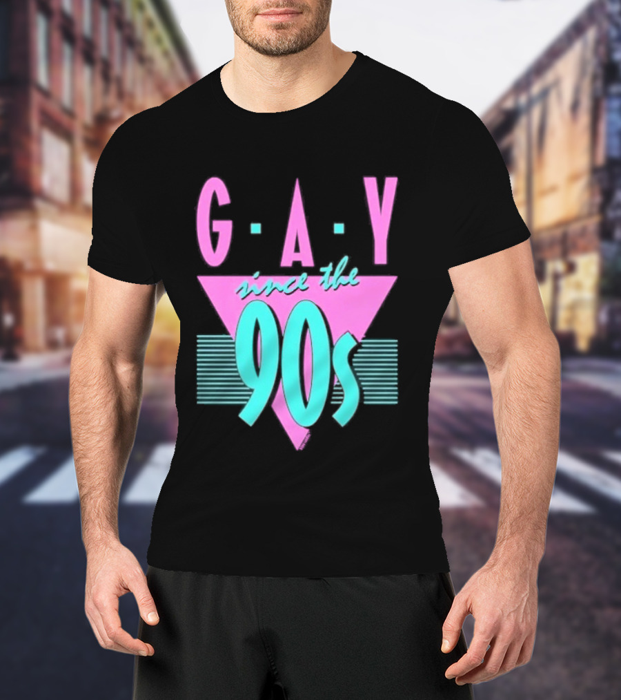 GAY Since The 90s Pink Triangle Retro Pride T-Shirt