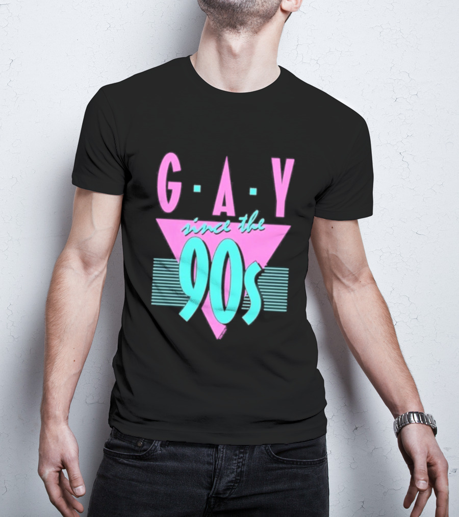 GAY Since The 90s Pink Triangle Retro Pride T-Shirt