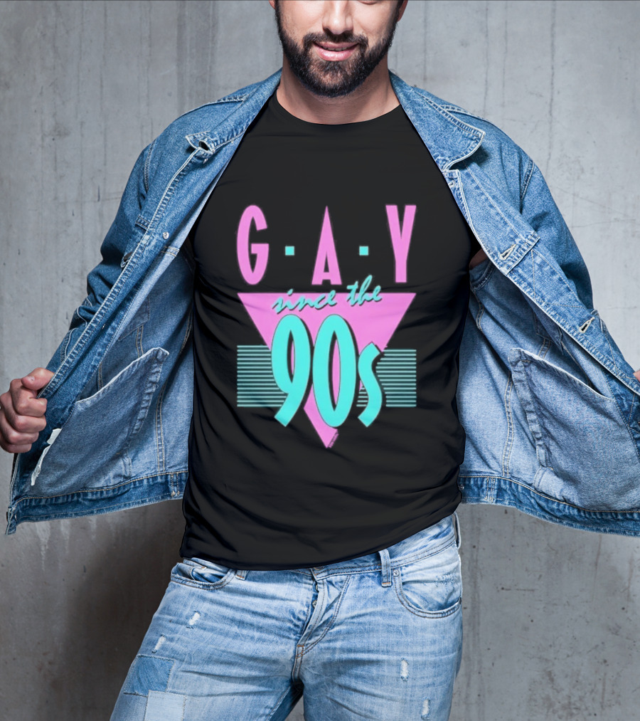 GAY Since The 90s Pink Triangle Retro Pride T-Shirt
