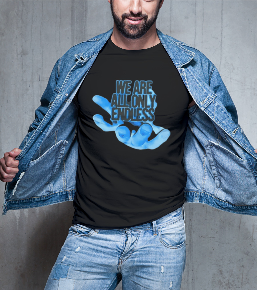 We Are All Only Endless Blue Glowing Open Hand Halftone T-Shirt