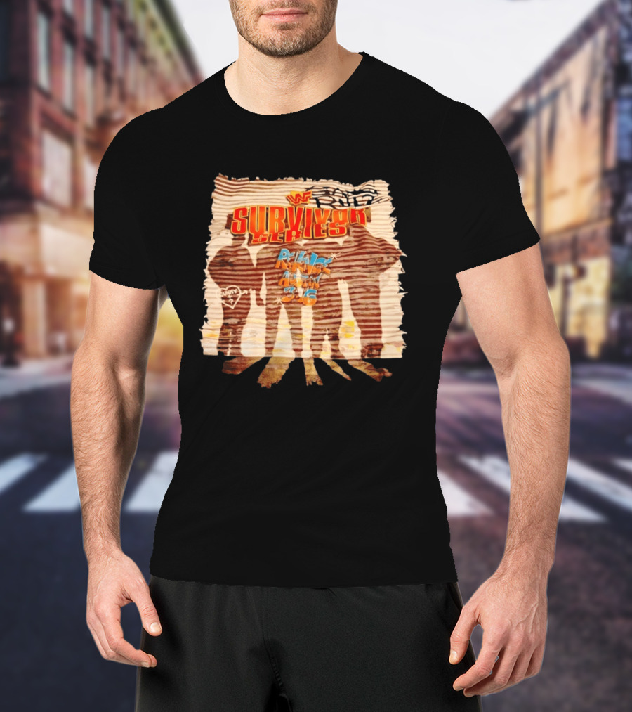 WWF Survivor Series Revenge Austin 3 16 Silhouette Vintage WWE 90s T-Shirt