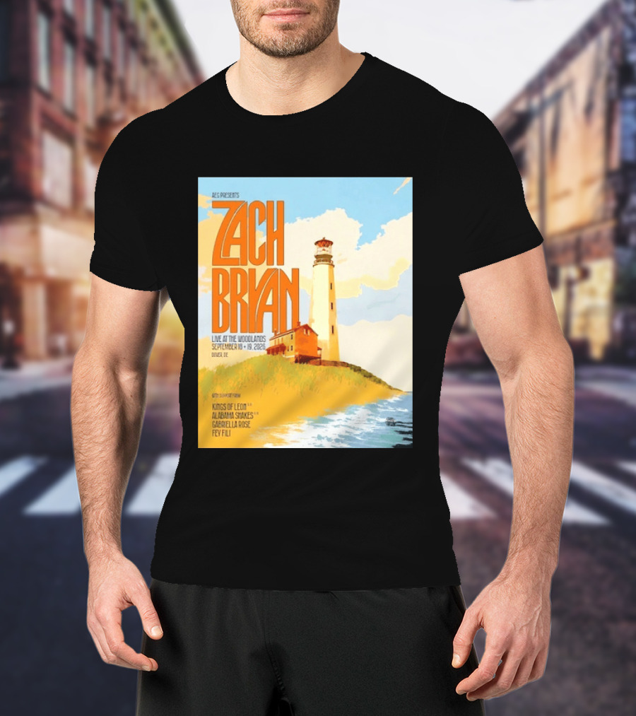 Zach Bryan Live At The Woodlands September 18 19 2026 Dover DE Kings Of Leon Alabama Shakes Gabriella Rose Feyi Fuli Concert T-Shirt