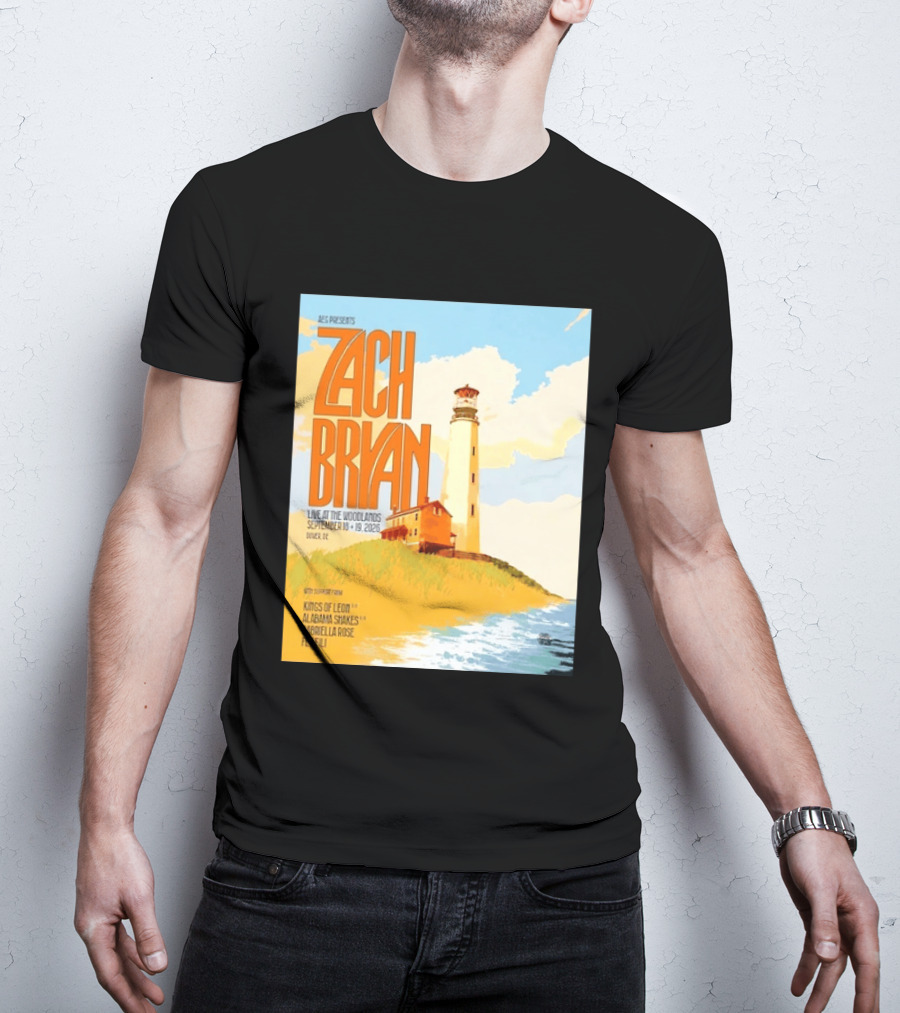 Zach Bryan Live At The Woodlands September 18 19 2026 Dover DE Kings Of Leon Alabama Shakes Gabriella Rose Feyi Fuli Concert T-Shirt