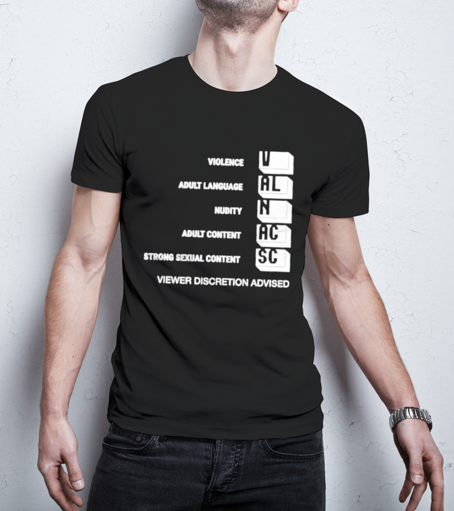 Viewer Discretion Advised Violence Adult Language Nudity Sexual Content T-Shirt