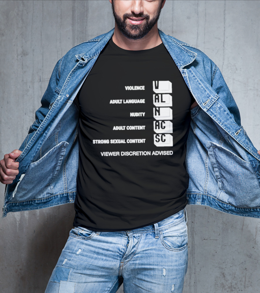 Viewer Discretion Advised Violence Adult Language Nudity Sexual Content T-Shirt