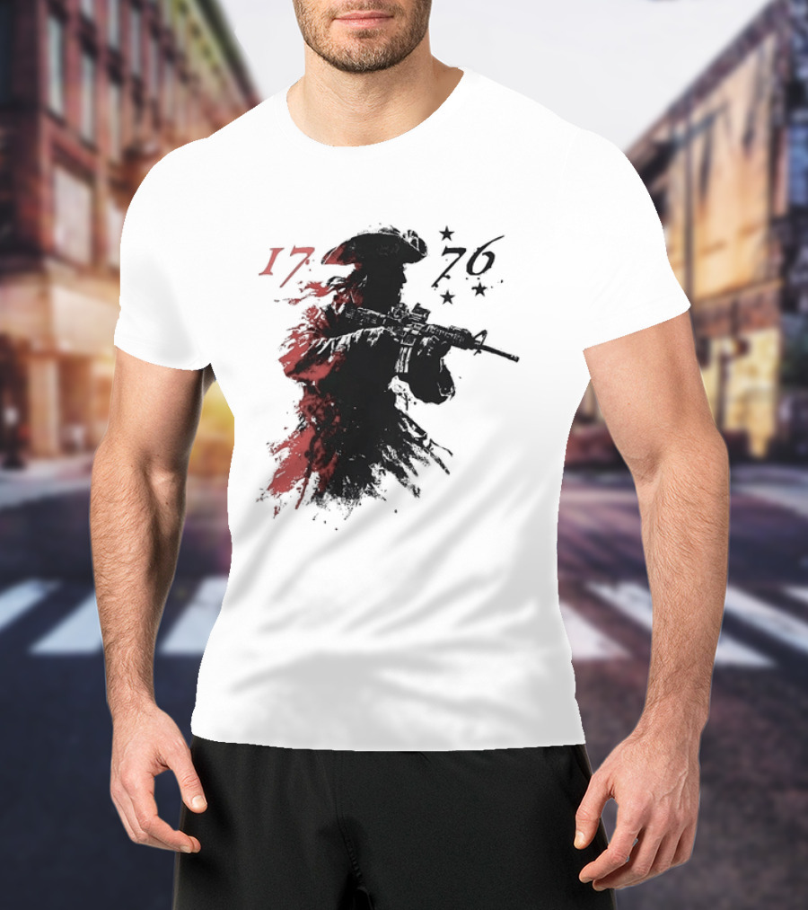 American Patriot With Rifle Patriotic1776 T-Shirt