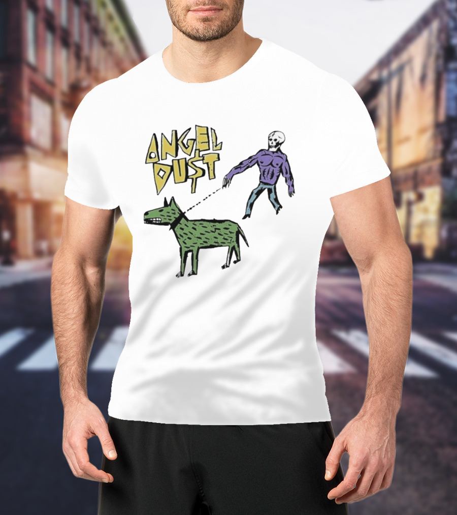 Angel Dust Skeleton Walking Dog T-Shirt