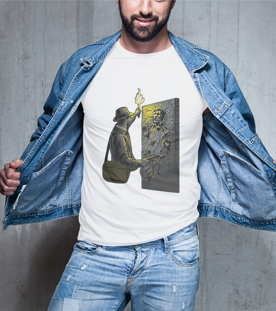 Indiana Jones Exploring Han Solo Frozen In Carbonite Mashup T-Shirt