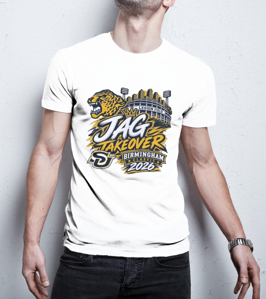 Legion Field Jag Takeover Birmingham Classic 2026 Stadium And Jaguar T-Shirt