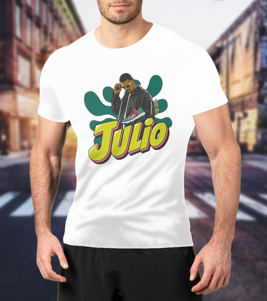 Julio Cool Streetwear Style With Trendy Sneakers T-Shirt