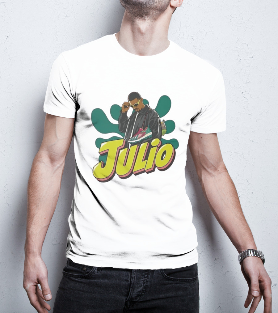 Julio Cool Streetwear Style With Trendy Sneakers T-Shirt