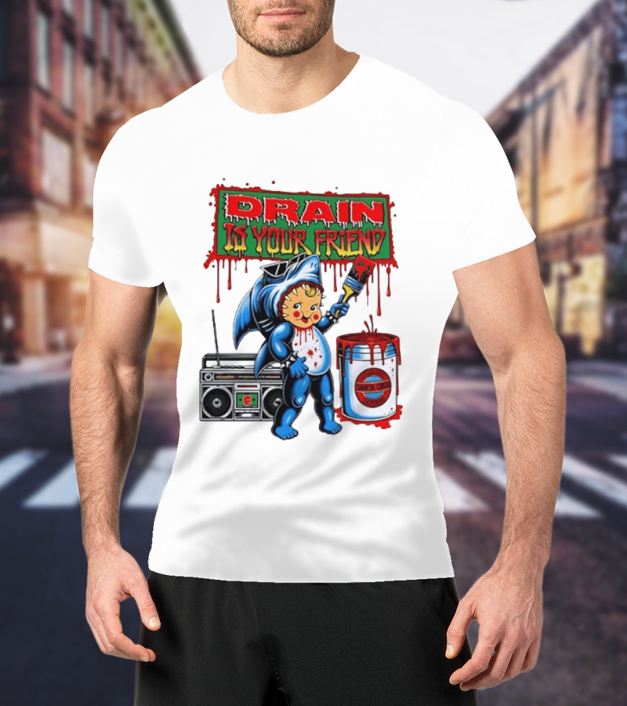 Santa Cruz Drain Is Your Friend Shark Baby Boombox T-Shirt