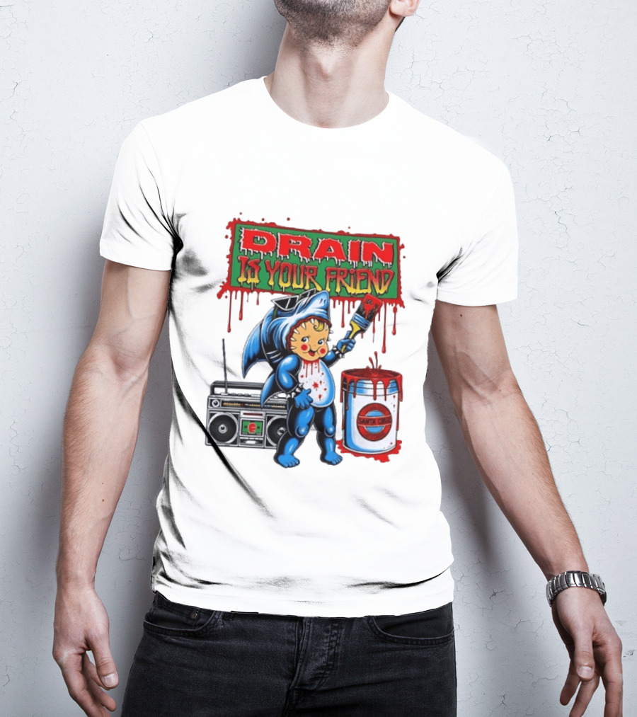 Santa Cruz Drain Is Your Friend Shark Baby Boombox T-Shirt