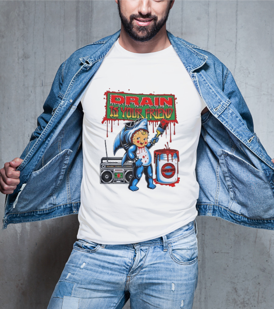 Santa Cruz Drain Is Your Friend Shark Baby Boombox T-Shirt