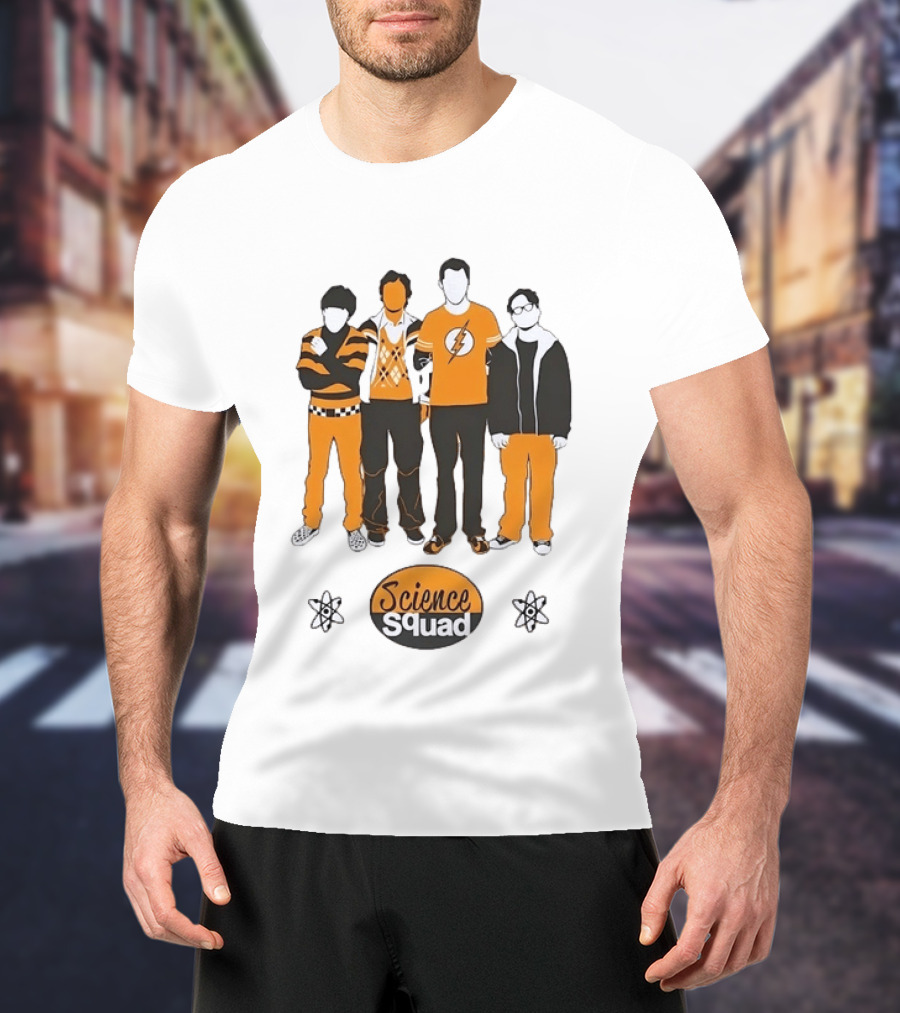 Science Squad The Big Bang Theory Cast Sheldon Cooper Lightning Bolt T-Shirt