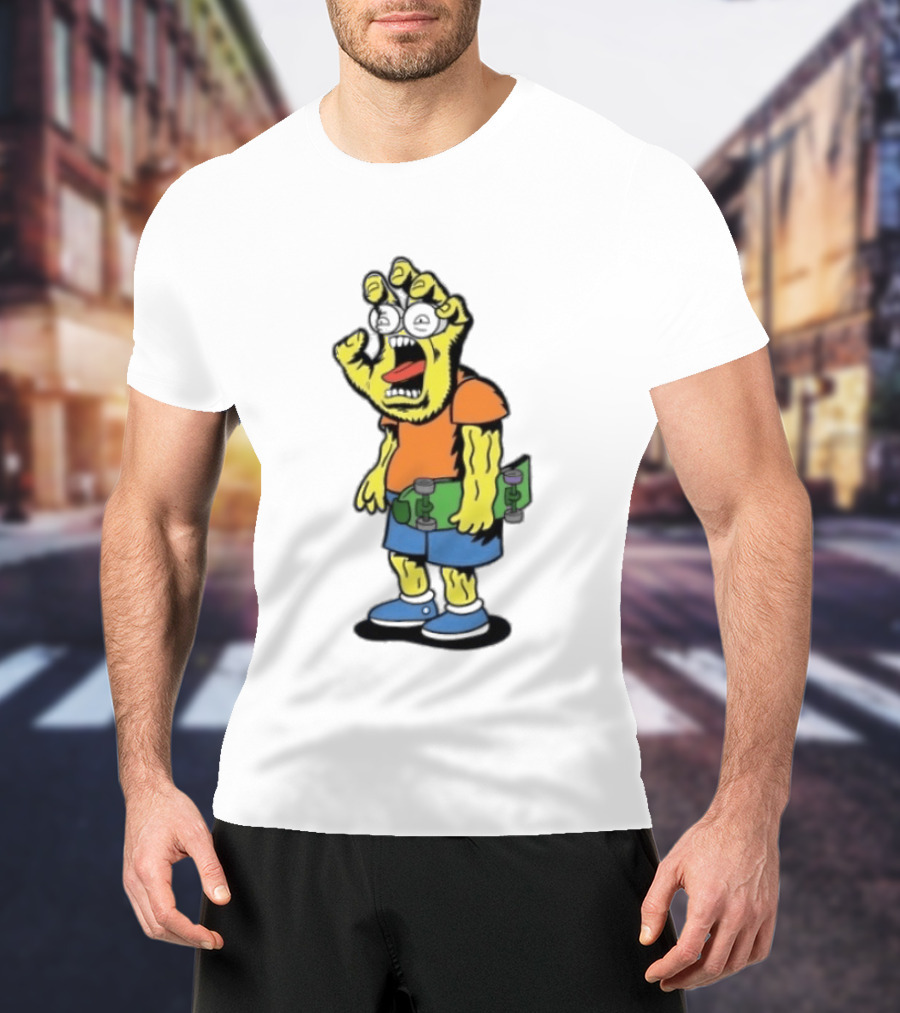 Screaming Hans The Simpsons Bootleg Character With Skateboard T-Shirt