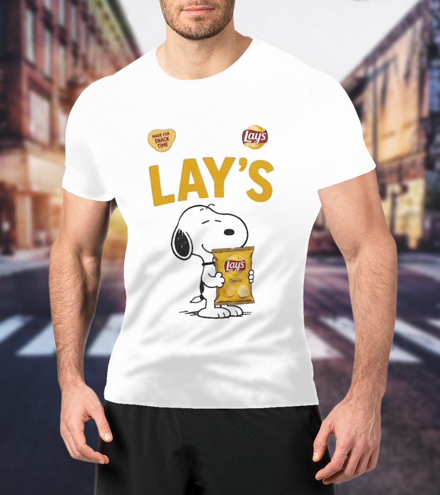 Snoopy Lay's Classic Made For Snack Time Peanuts T-Shirt