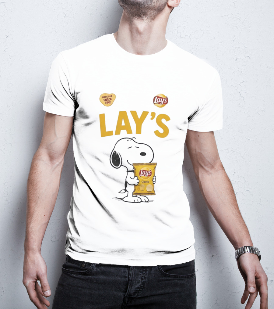 Snoopy Lay's Classic Made For Snack Time Peanuts T-Shirt