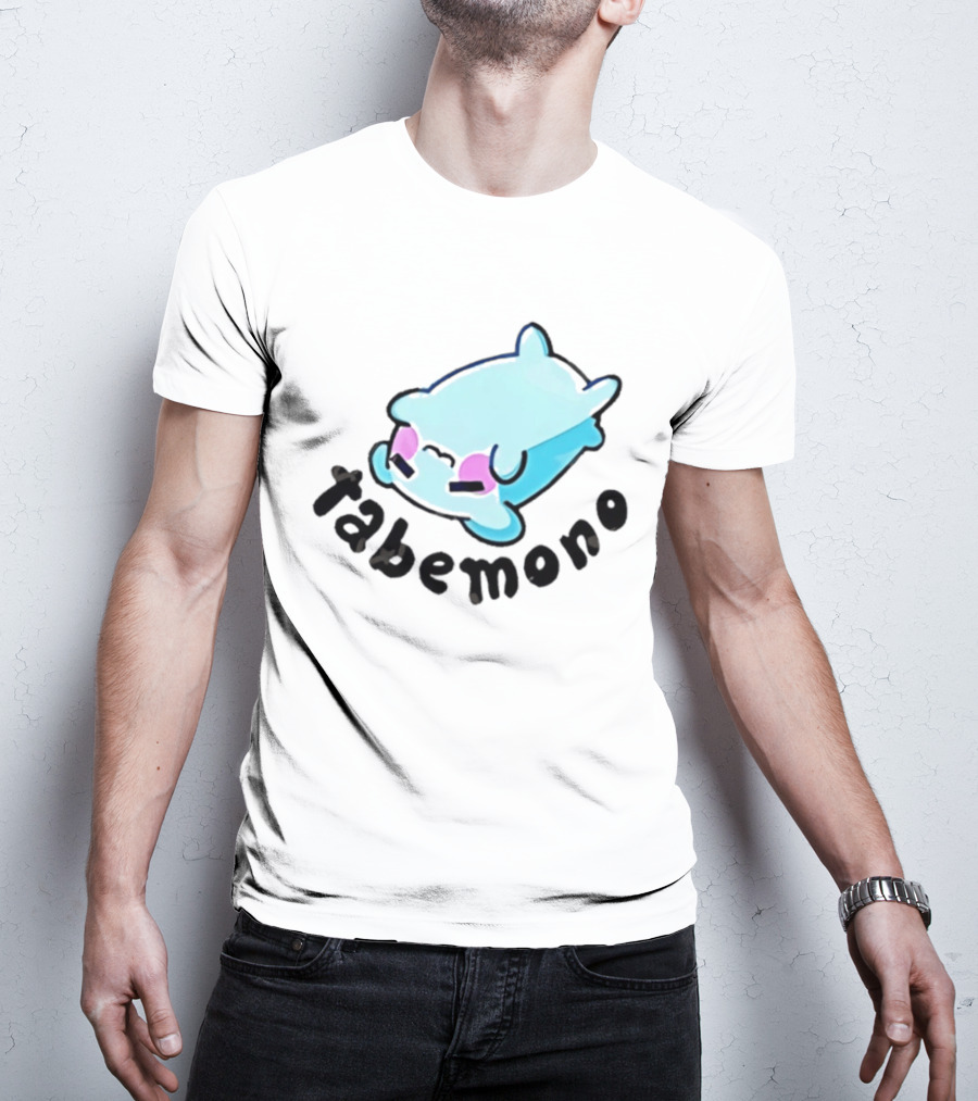 Tabemono Kawaii Anime Cute Blue Character With Blushing Cheeks T-Shirt
