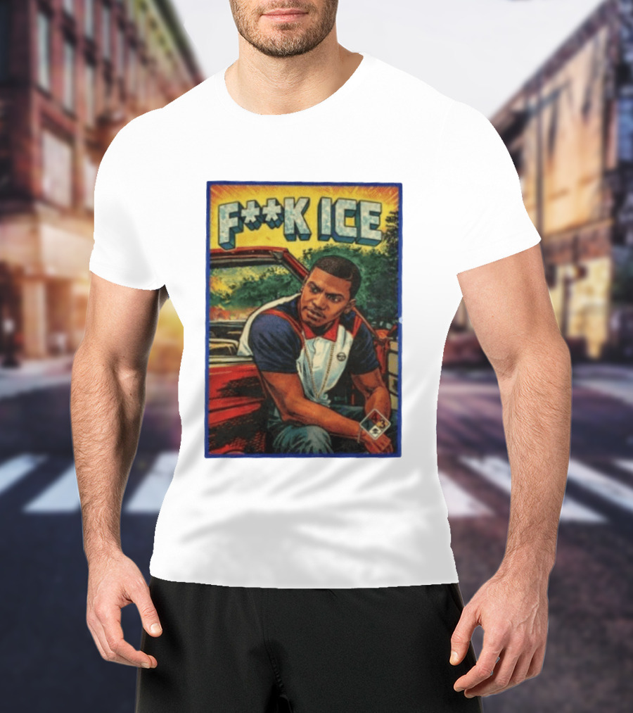 F**K ICE Tyler The Creator Style Graphic With Car And Cards T-Shirt