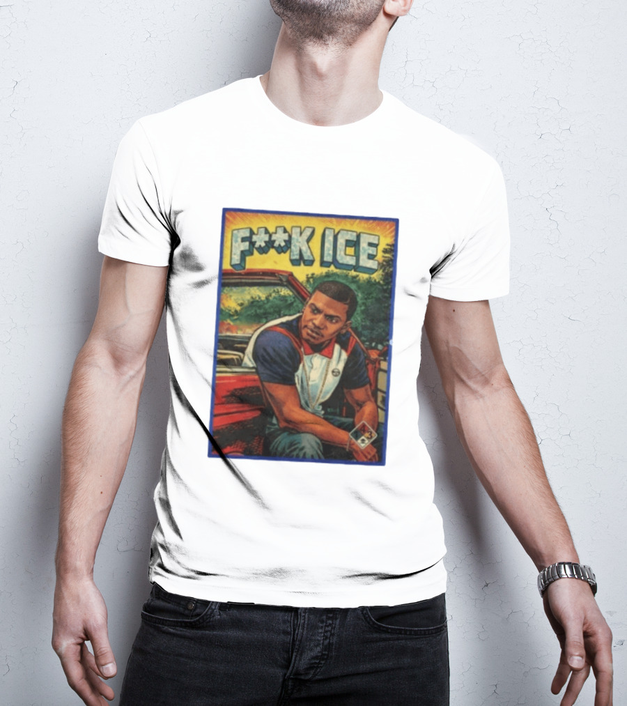F**K ICE Tyler The Creator Style Graphic With Car And Cards T-Shirt