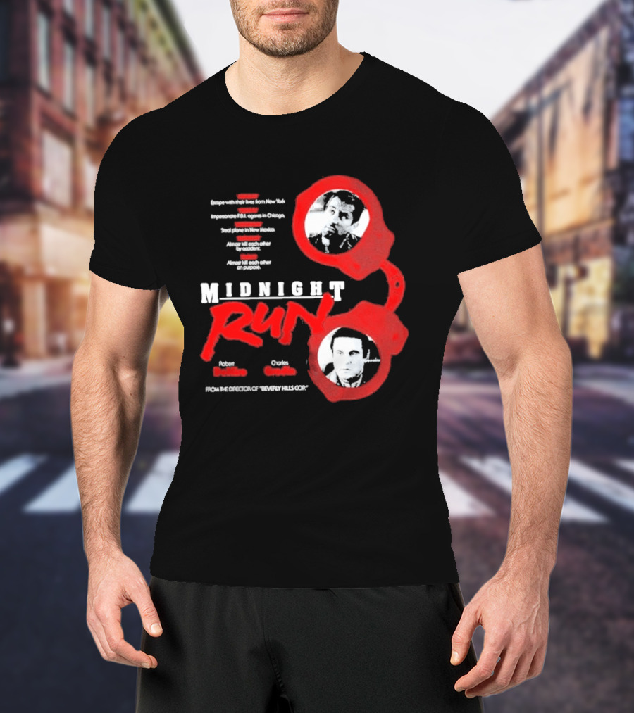 Robert De Niro Charles Grodin Midnight Run Handcuffs Movie T-Shirt