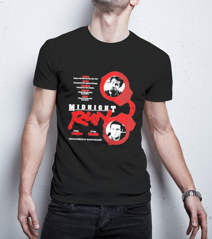 Robert De Niro Charles Grodin Midnight Run Handcuffs Movie T-Shirt