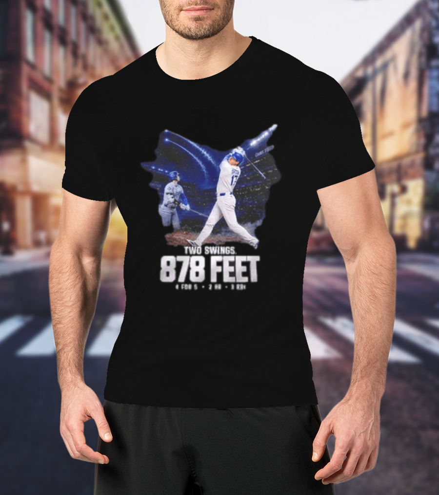 Shohei Ohtani The Shohei Show Two Swings 878 Feet LA Dodgers T-Shirt