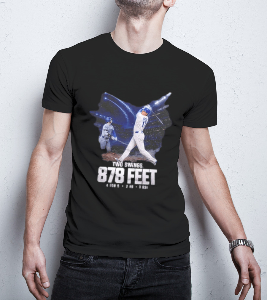Shohei Ohtani The Shohei Show Two Swings 878 Feet LA Dodgers T-Shirt