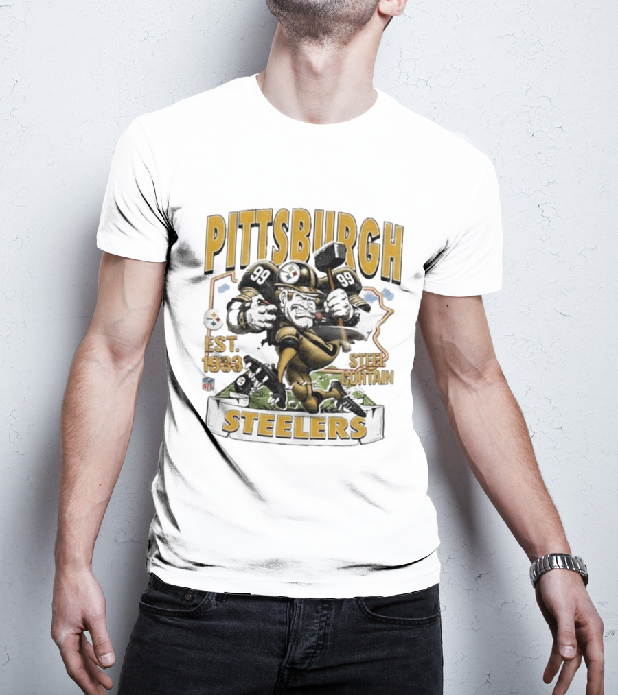 Pittsburgh Steelers Est 1933 NFL Steel Curtain 99 Football T-Shirt