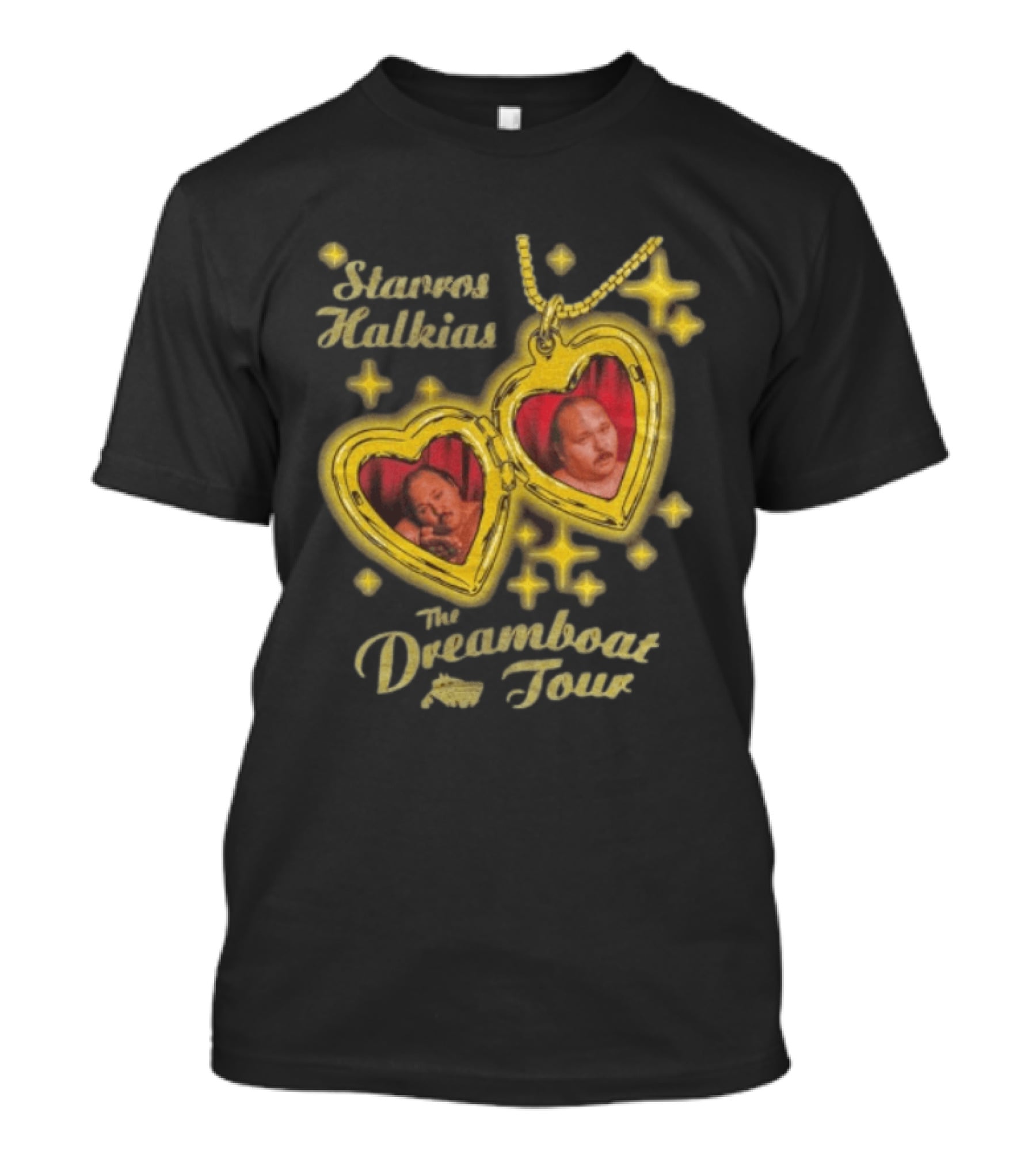 Stavros Halkias The Dreamboat Tour Heart Locket Necklace Stars T-Shirt