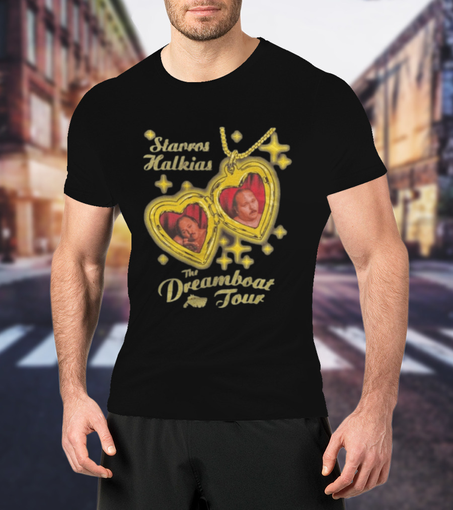 Stavros Halkias The Dreamboat Tour Heart Locket Necklace Stars T-Shirt