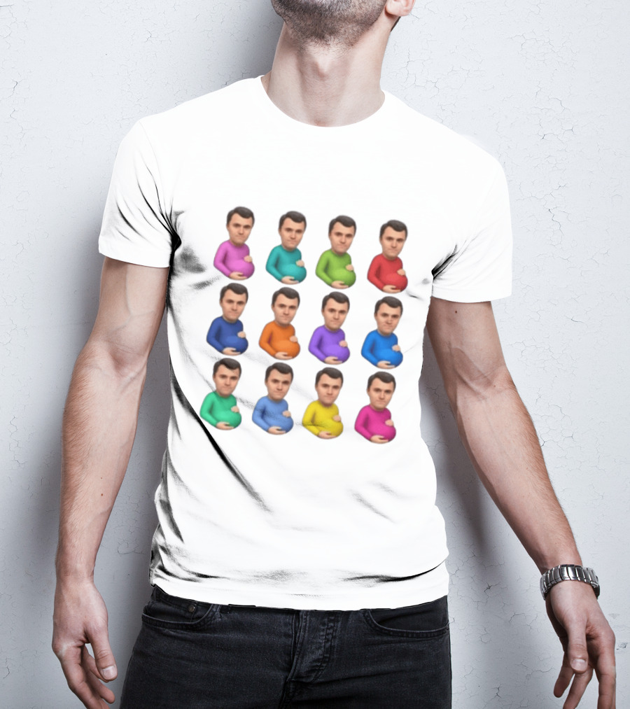 Pregnant Man Emoji Set Multicolor Avatar Faces Collection T-Shirt