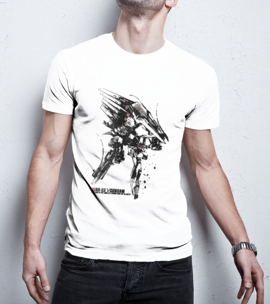 Rx 93 Nu Gundam Efsf Londo Bell Mobile Suit Amuro Ray Ink Brush Mecha Robot T-Shirt