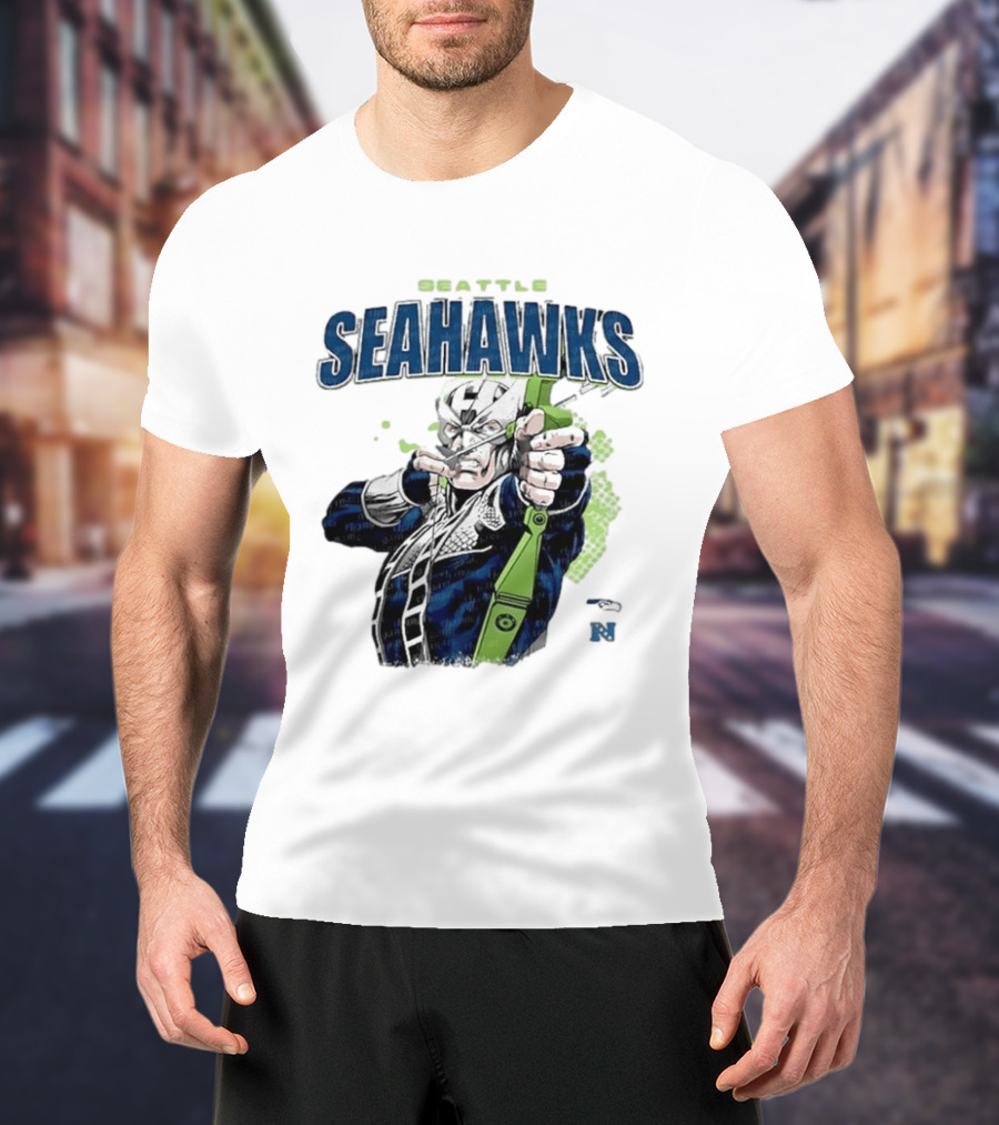 Seattle Seahawks Hawkeye Collaboration NFL Marvel T-Shirt