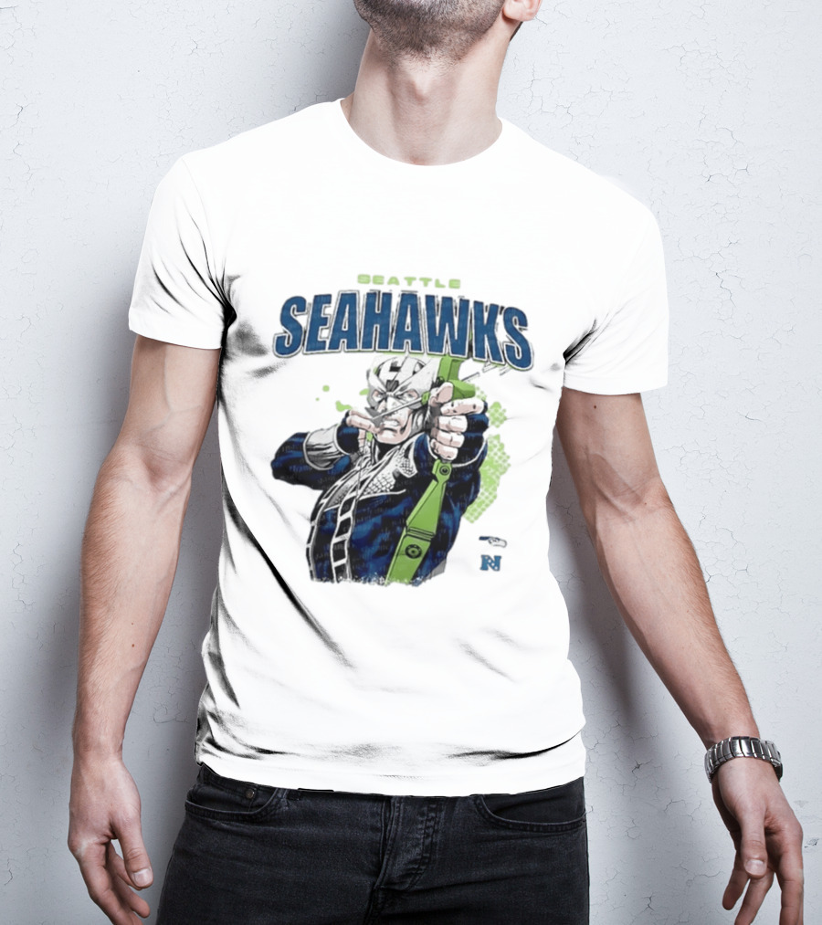 Seattle Seahawks Hawkeye Collaboration NFL Marvel T-Shirt
