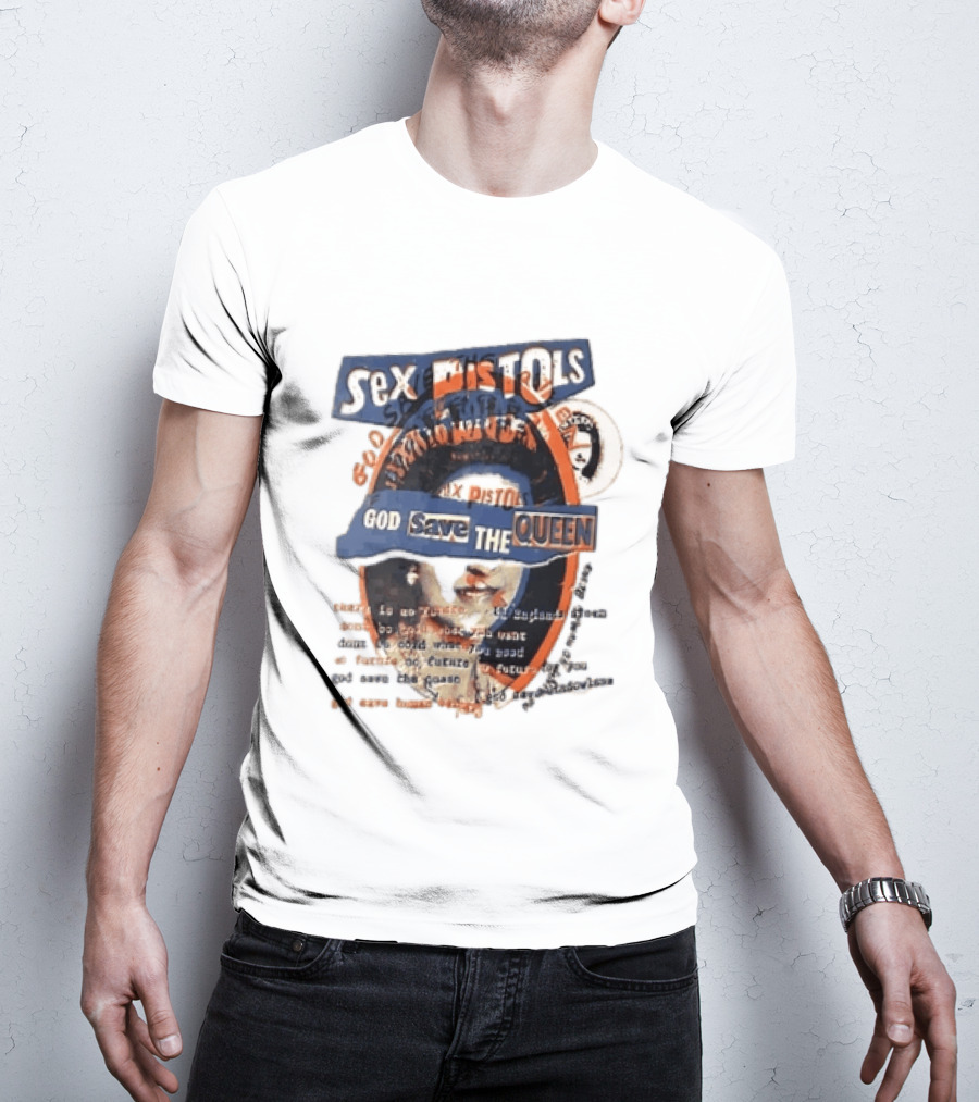 Sex Pistols God Save The Queen Royal Ransom Cutout Halftone Collage T-Shirt
