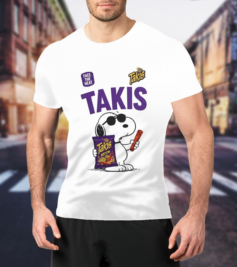 Takis Fuego Peanuts Face The Heat Snoopy Iconic Collaboration T-Shirt