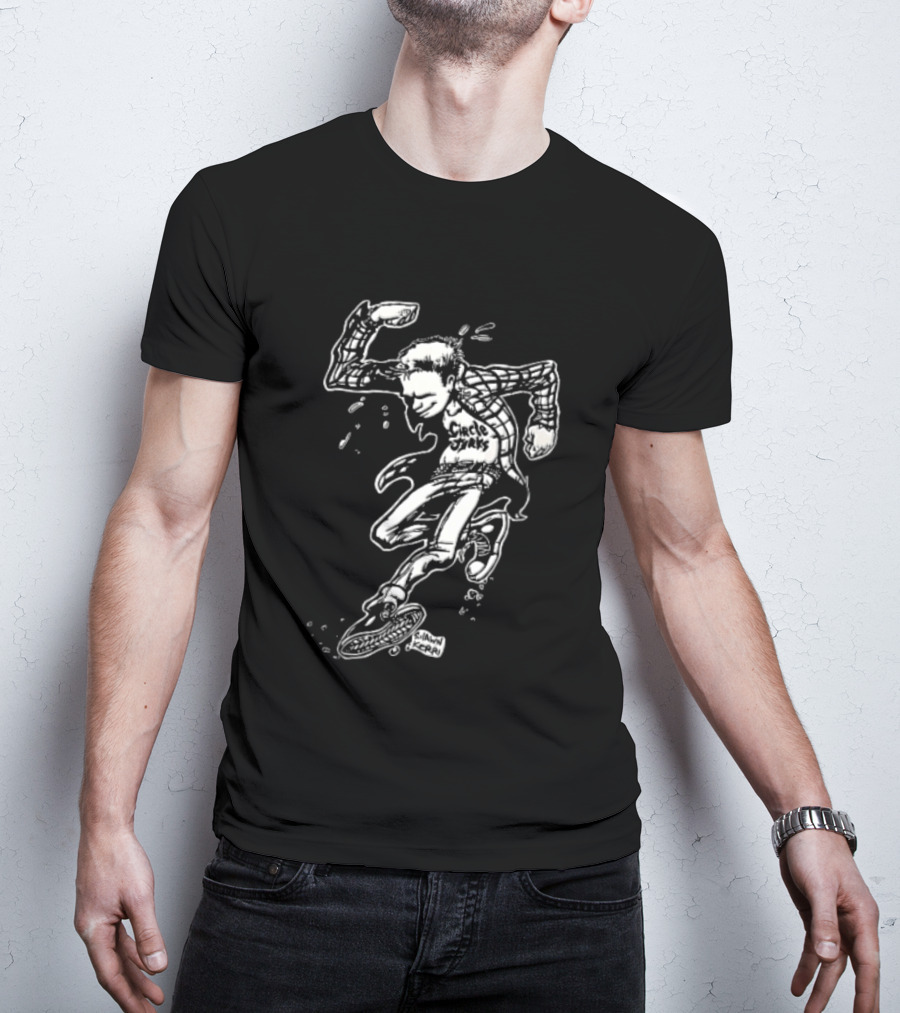 Jerks Shawn Kerri Cartoon Skanking Punk Guy Plaid Flannel T-Shirt