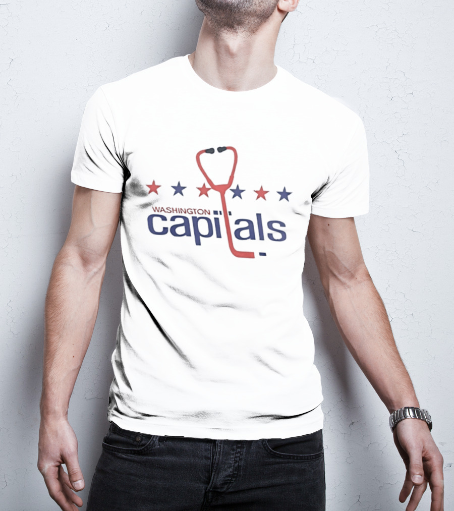 Washington Capitals Stethoscope Medical Five Stars Team T-Shirt
