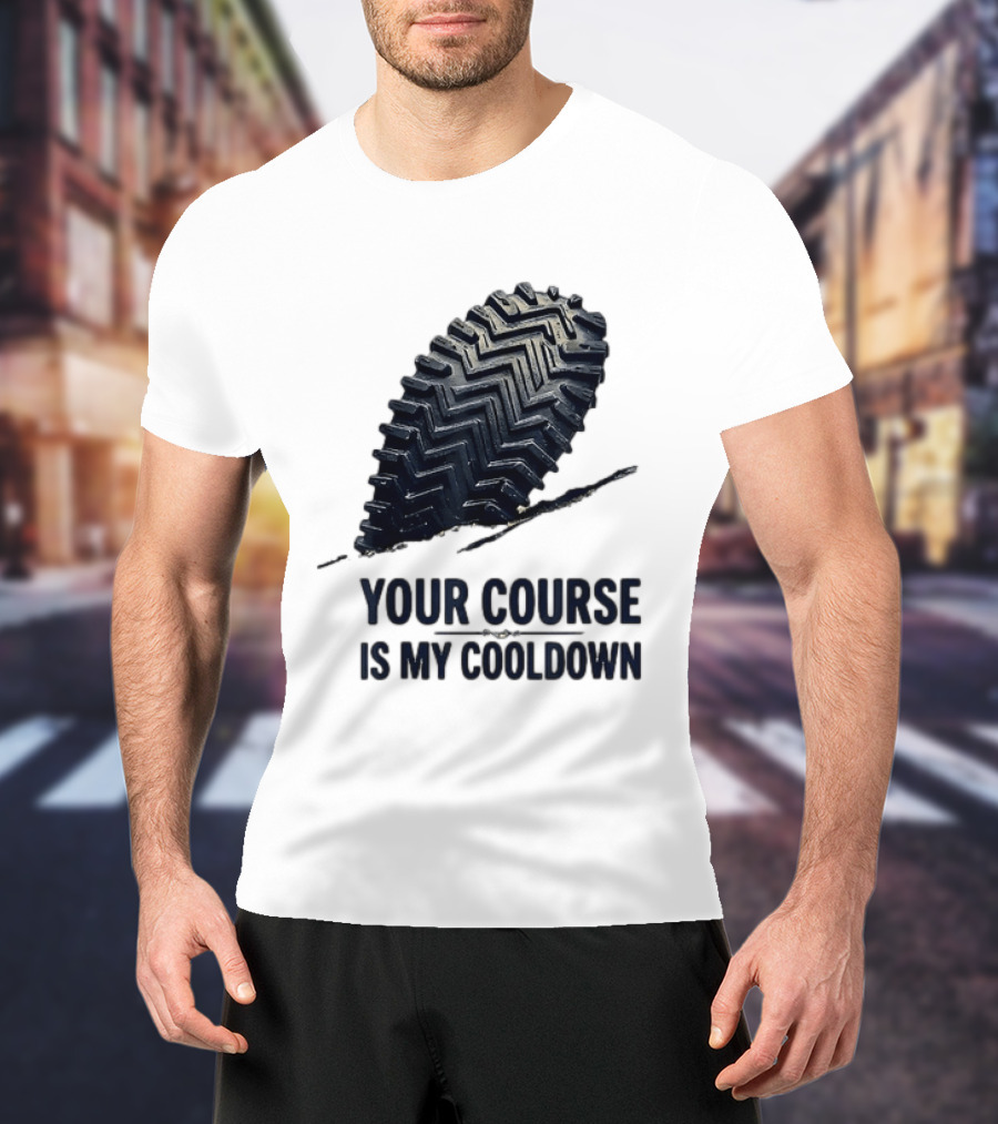 Your Course Is My Cooldown Trail Running Footprint T-Shirt