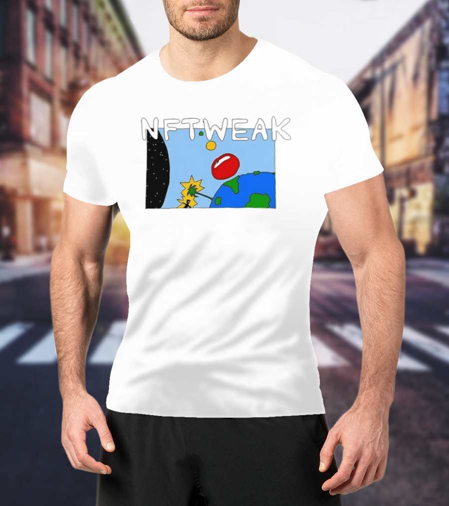 NFTWEAK Space Planet Cartoon NFT Satire Earth T-Shirt