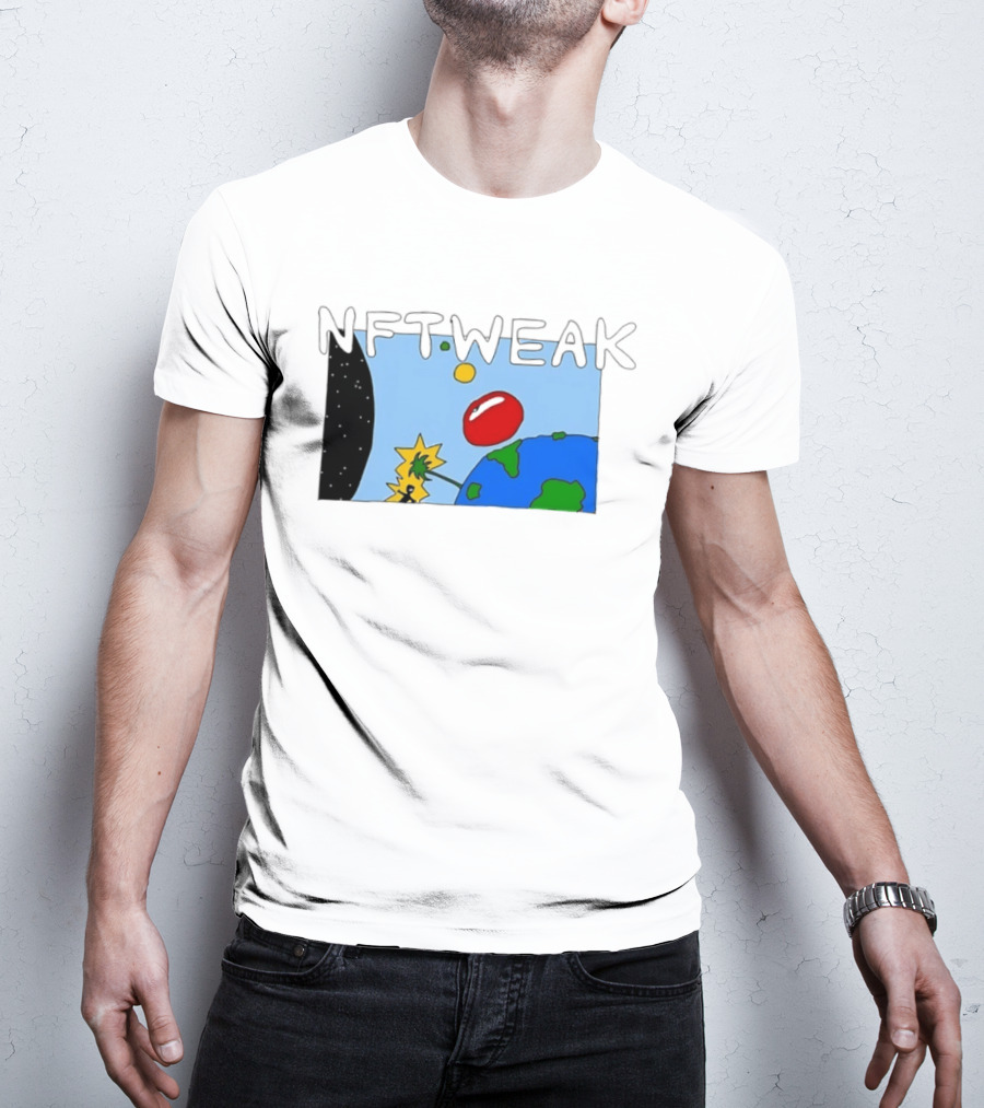NFTWEAK Space Planet Cartoon NFT Satire Earth T-Shirt