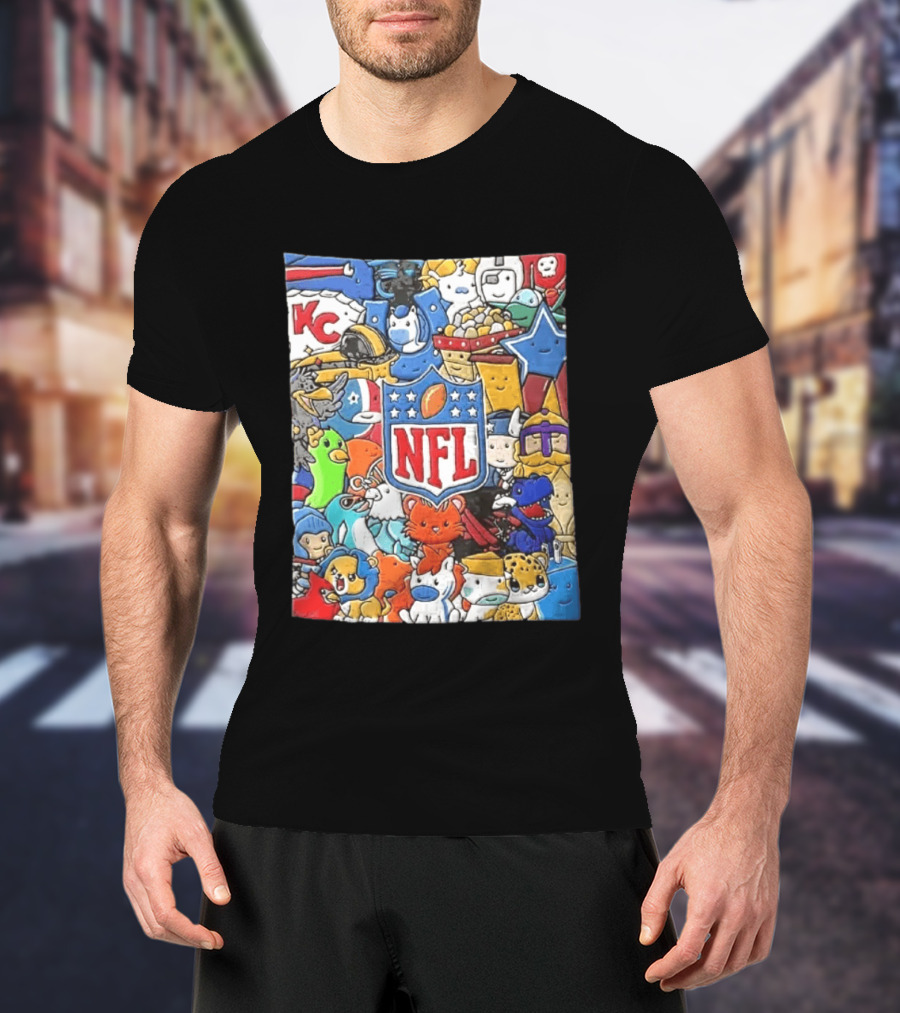 All 32 Teams Mascots Collection NFL KC Chiefs Steelers NCAA Dallas Cowboys MLB Vikings Jaguars T-Shirt