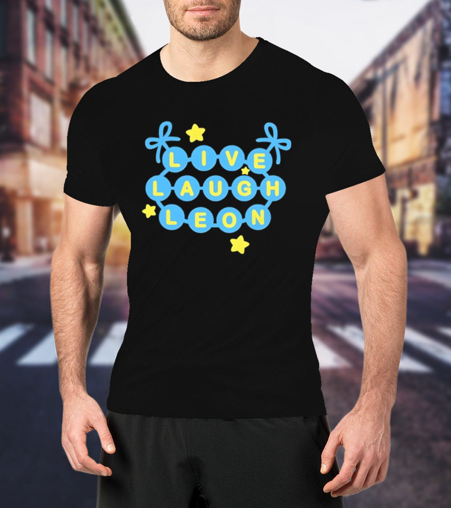 Live Laugh Leon Meme Blue And Yellow Stars T-Shirt
