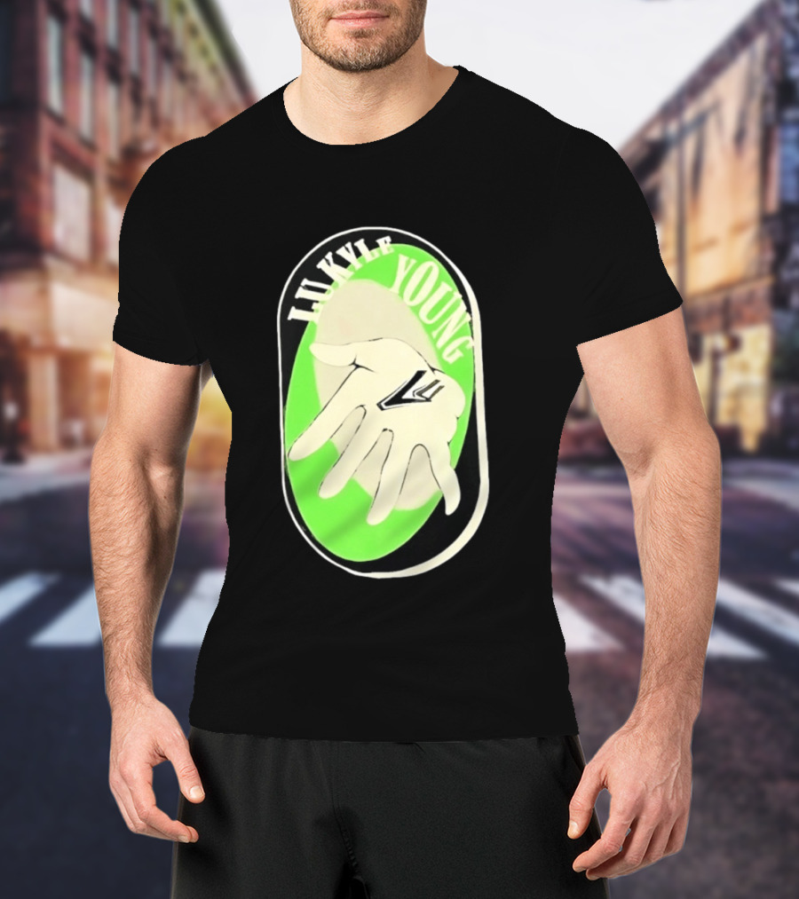 Lukyle Young Hand With Emblem In Green Oval T-Shirt