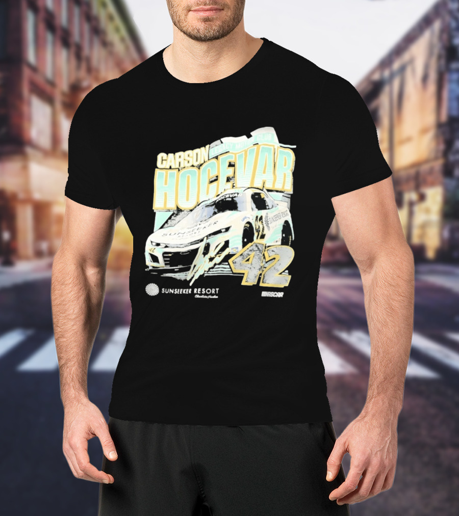 Carson Hocevar Legacy Motor Club 42 Sunseeker Resort NASCAR Racing T-Shirt