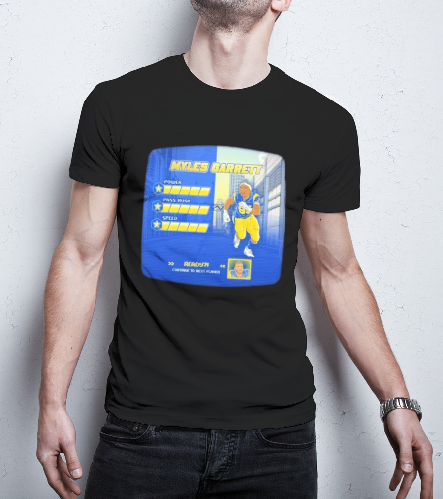 Myles Garrett Power Pass Rush Speed LA Rams 2026 Melbourne Game T-Shirt