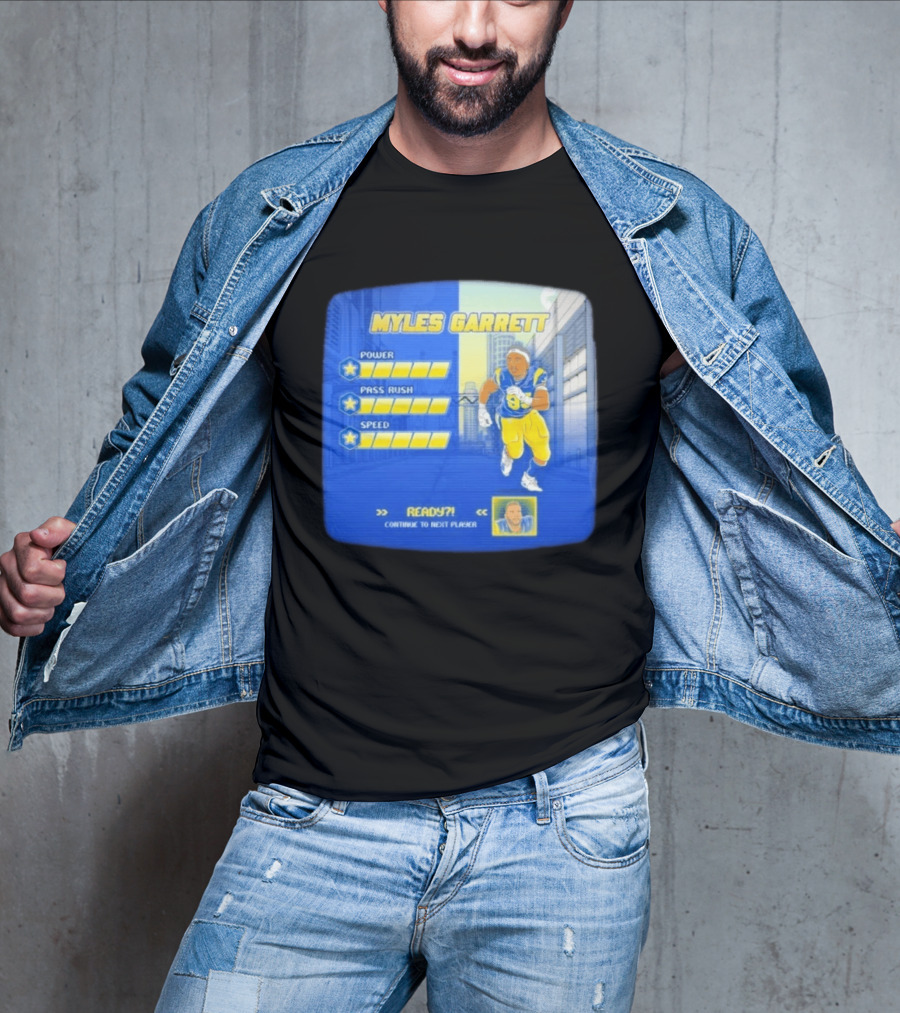 Myles Garrett Power Pass Rush Speed LA Rams 2026 Melbourne Game T-Shirt