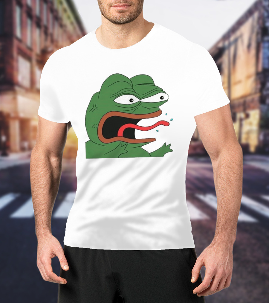 Angry Pepe Frog Meme Tongue Out Reaction Image T-Shirt